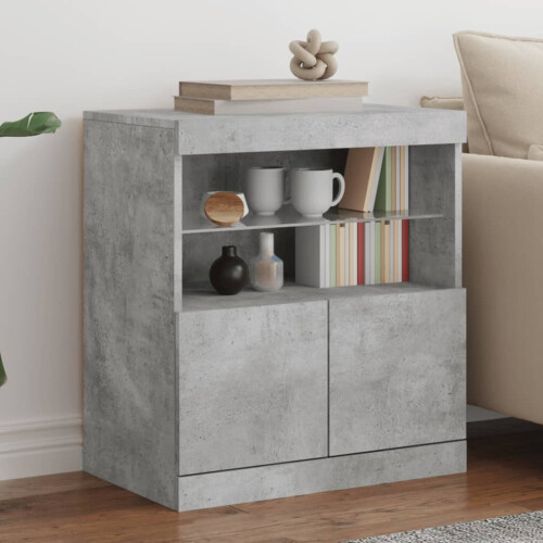 Berkfield Sideboard with LED Lights Concrete Grey 60x37x67 cm