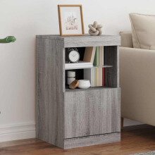 Berkfield Sideboard with LED Lights Grey Sonoma 41x37x67 cm
