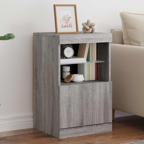 Berkfield Sideboard with LED Lights Grey Sonoma 41x37x67 cm
