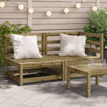 Berkfield Garden Sofa 2-Seater Impregnated Wood Pine