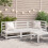 Berkfield Garden Sofa 3-Seater White Solid Wood Pine 1