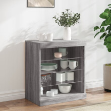 Berkfield Sideboard with LED Lights Grey Sonoma 60.5x37x67 cm