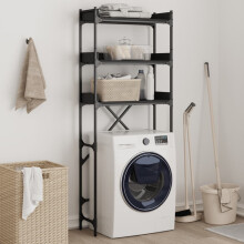 Berkfield Washing Machine Shelf Black 67x25x163 cm Engineered Wood