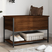 Berkfield Storage Bench Brown Oak 70x42.5x47 cm Engineered Wood