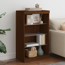 Berkfield Sideboard with LED Lights Brown Oak 60.5x37x100 cm