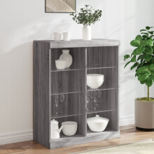 Berkfield Sideboard with LED Lights Grey Sonoma 81x37x100 cm