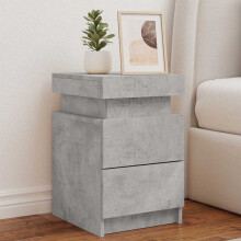 Berkfield Bedside Cabinets with LED Lights 2 pcs Concrete Grey 35x39x55 cm