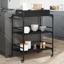 Berkfield Kitchen Trolley Black 81.5x41x92.5 cm Engineered Wood