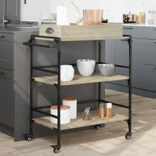 Berkfield Kitchen Trolley Sonoma Oak 81.5x41x92.5 cm Engineered Wood