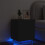 Berkfield Bedside Cabinet with LED Lights Black Engineered Wood 1
