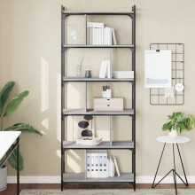 Berkfield Bookcase 6-Tier Grey Sonoma 76x32x192 cm Engineered Wood