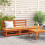 Berkfield Garden Sofa Armless with Footstool Wax Brown Solid Wood Pine 1