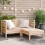 Berkfield Garden Sofa 2-Seater with Footstool Solid Wood Pine 1