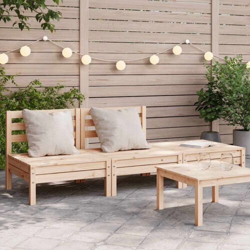Berkfield Garden Sofa 3-Seater Solid Wood Pine