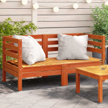 Berkfield Garden Sofas Corner 2 pcs Wax Brown Solid Wood Pine