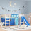 Berkfield Curtains for Loft Bed Blue Polyester 1