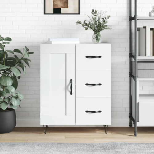 Berkfield Sideboard High Gloss White 69.5x34x90 cm Engineered Wood