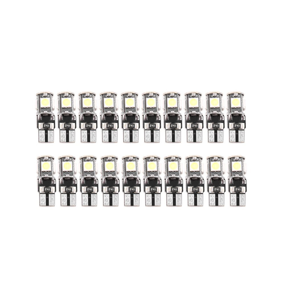20Pcs Led T10 5050 5Smd Canbus Universal For Automobiles White 6033381152635