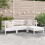 Berkfield Garden Sofa 3-Seater with Footstool White Solid Wood Pine 1