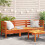 Berkfield Garden Sofa 3-Seater Wax Brown Solid Wood Pine 1