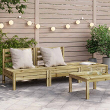 Berkfield Garden Sofa 3-Seater Impregnated Wood Pine