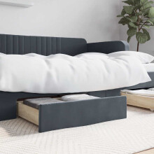 Berkfield Bed Storage Drawers 2 pcs Dark Grey Engineered Wood and Velvet