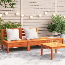 Berkfield Garden Sofa 3-Seater Wax Brown Solid Wood Pine