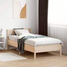 Berkfield Bed Frame without Mattress 75x190 cm Small Single Solid Wood Pine