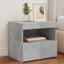 Berkfield Bedside Cabinets with LED Lights 2 pcs Concrete Grey 50x40x45 cm