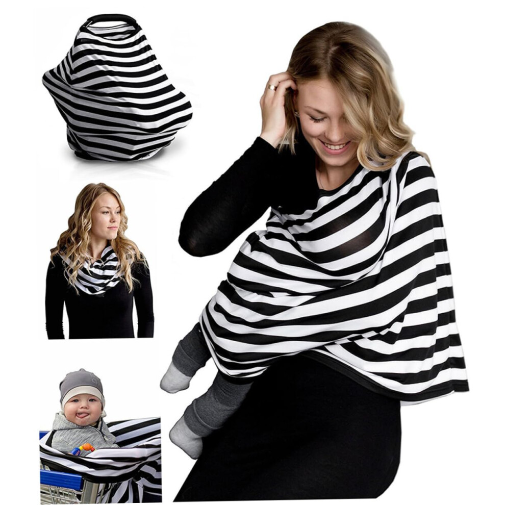 Breathable Nursing Cover and Breastfeeding Scarf for Moms, Multiuse Shawl with Discreet Coverage