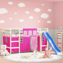 Berkfield Curtains for Loft Bed Pink Polyester