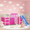 Berkfield Curtains for Loft Bed Pink Polyester 1