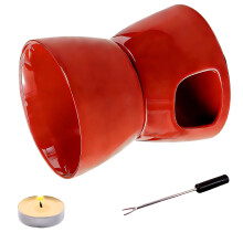Ceramic Chocolate Fondue Cup Large Capacity Melting Mug-Red