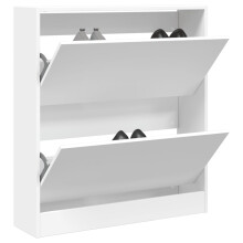 Berkfield Shoe Cabinet White 80x21x87.5 cm Engineered Wood