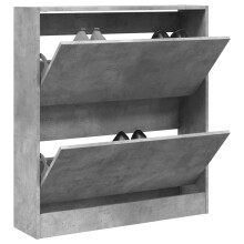 Berkfield Shoe Cabinet Concrete Grey 80x21x87.5 cm Engineered Wood