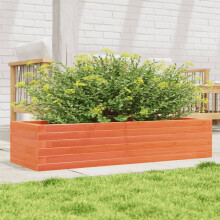 Berkfield Garden Planter Wax Brown 110x40x23 cm Solid Wood Pine
