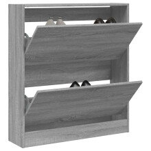 Berkfield Shoe Cabinet Grey Sonoma 80x21x87.5 cm Engineered Wood
