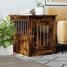 Berkfield Dog Crate Furniture Smoked Oak 55x75x65 cm Engineered Wood