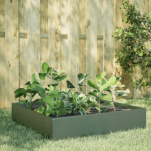 Berkfield Garden Raised Bed Olive green 100x100x33.5 cm Steel