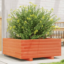 Berkfield Garden Planter Wax Brown 60x60x26.5 cm Solid Wood Pine