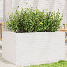 Berkfield Garden Planter White 90x60x45.5 cm Solid Wood Pine