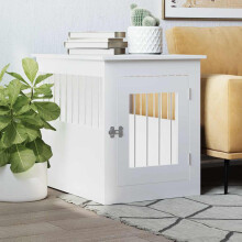 Berkfield Dog Crate Furniture White 55x75x65 cm Engineered Wood