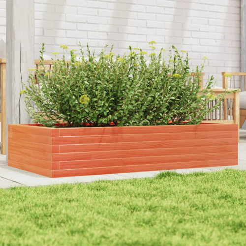 Berkfield Garden Planter Wax Brown 110x60x23 cm Solid Wood Pine