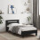 Berkfield Bed Frame without Mattress with Headboard Black 90x200 cm 1