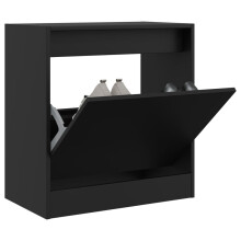 Berkfield Shoe Cabinet Black 60x34x63.5 cm Engineered Wood