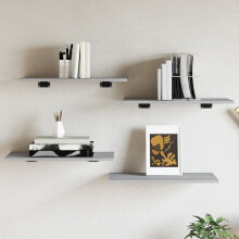 Berkfield Wall Shelves 4 pcs Grey Sonoma 60x30x1.5 cm Engineered Wood