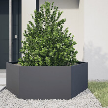Berkfield Garden Planter Anthracite Hexagon 138x120x45 cm Steel