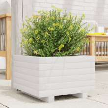 Berkfield Garden Planter White 40x40x26.5 cm Solid Wood Pine