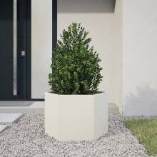 Berkfield Garden Planter White Hexagon 69x60x45 cm Steel
