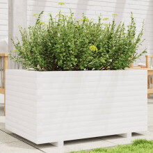 Berkfield Garden Planter White 90x60x49.5 cm Solid Wood Pine